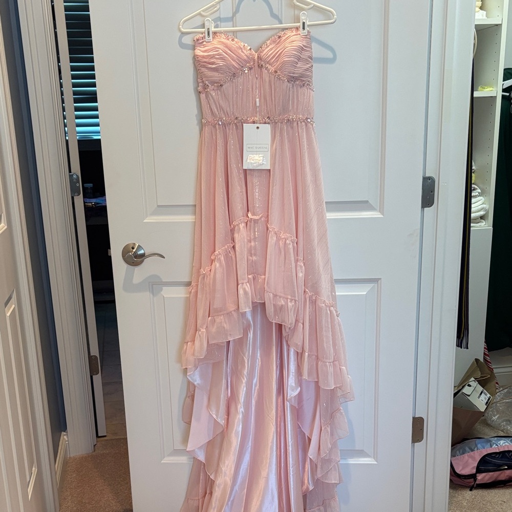 Mac Duggal Pink Strapless Gown size 8